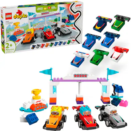 I added a LEGO duplo 10445 a1 Tas Bacing Cars a Driver's LEARS CREATIVE PATIENCE SOLUTIONS - - - - UOI ... . Formulai - ARTIN 1 2+ 70 pcs/pzs I - - - AISTEAMS NCUDED WILLIAHS w 10 1 d 3 2 - 7 9
