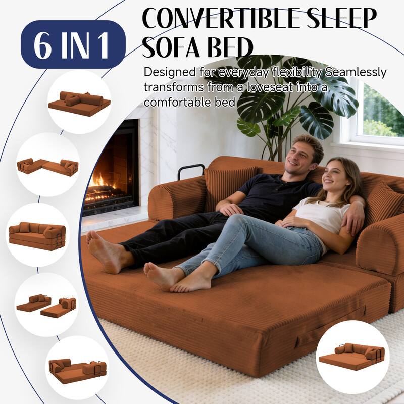 CONVERTIBLE SLEEP 6 IN 1 SOFA BED  
Designed for everyday flexibility  
Seamlessly transforms from a loveseat into a comfortable bed