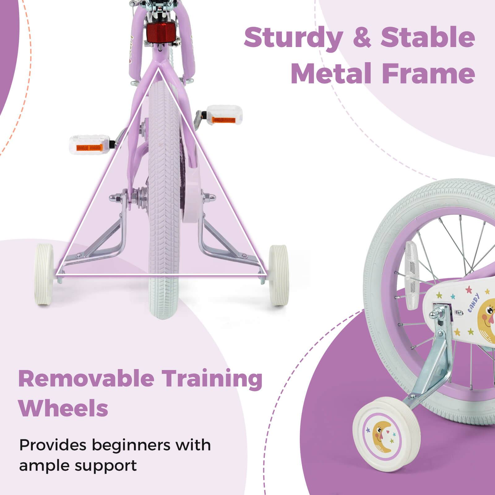 Sturdy & Stable Metal Frame

Removable Training Wheels

Provides beginners with ample support