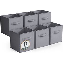 Sorbus - Fabric Storage Cubes - 6 Foldable Storage Bins for Organizing Pantry, Cubbies, Toy Box - Clothes Storage - Gray