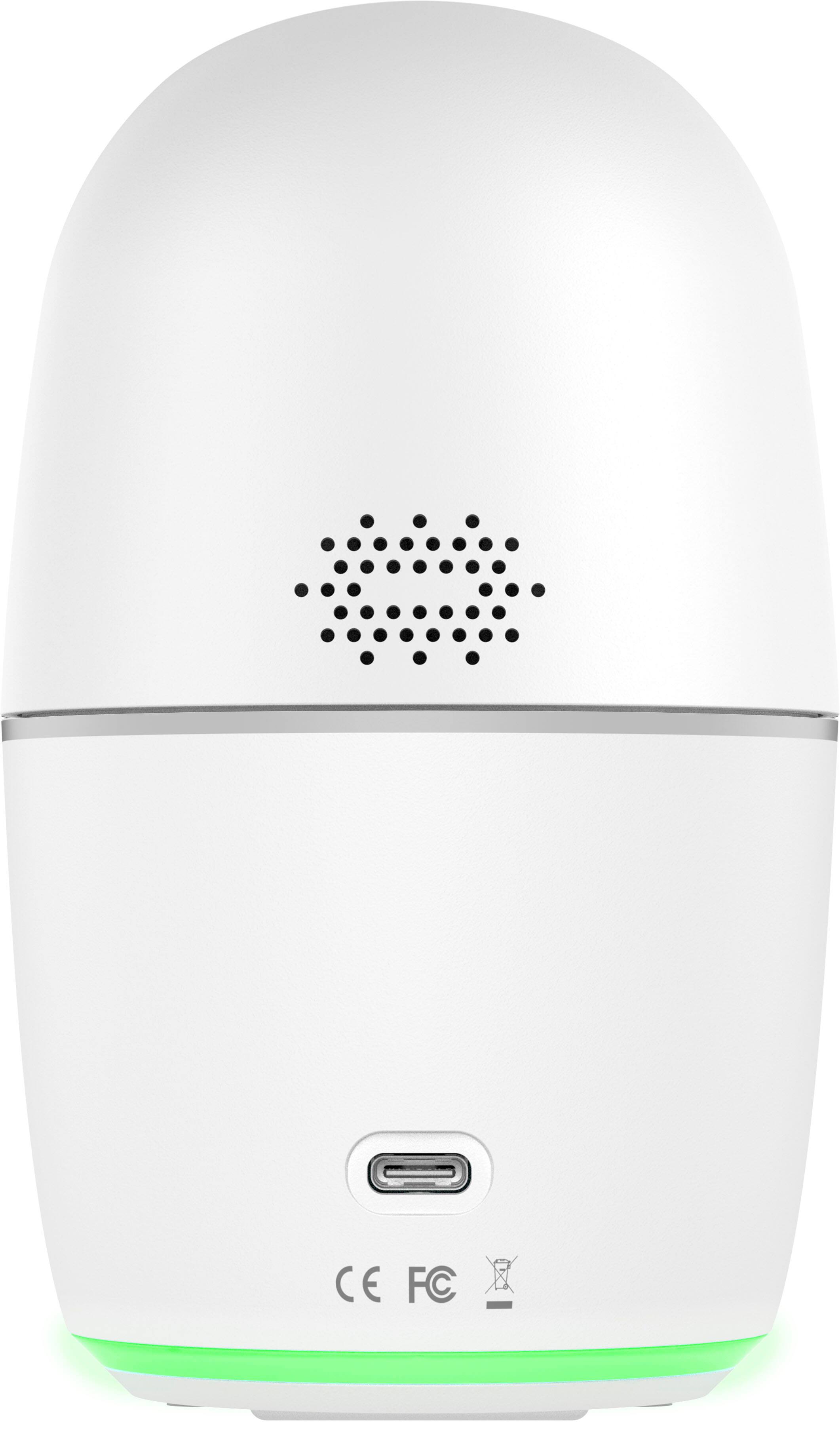 Left. Lorex - 2K Dual Lens Indoor Pan-Tilt Wi-Fi Security Camera - White.