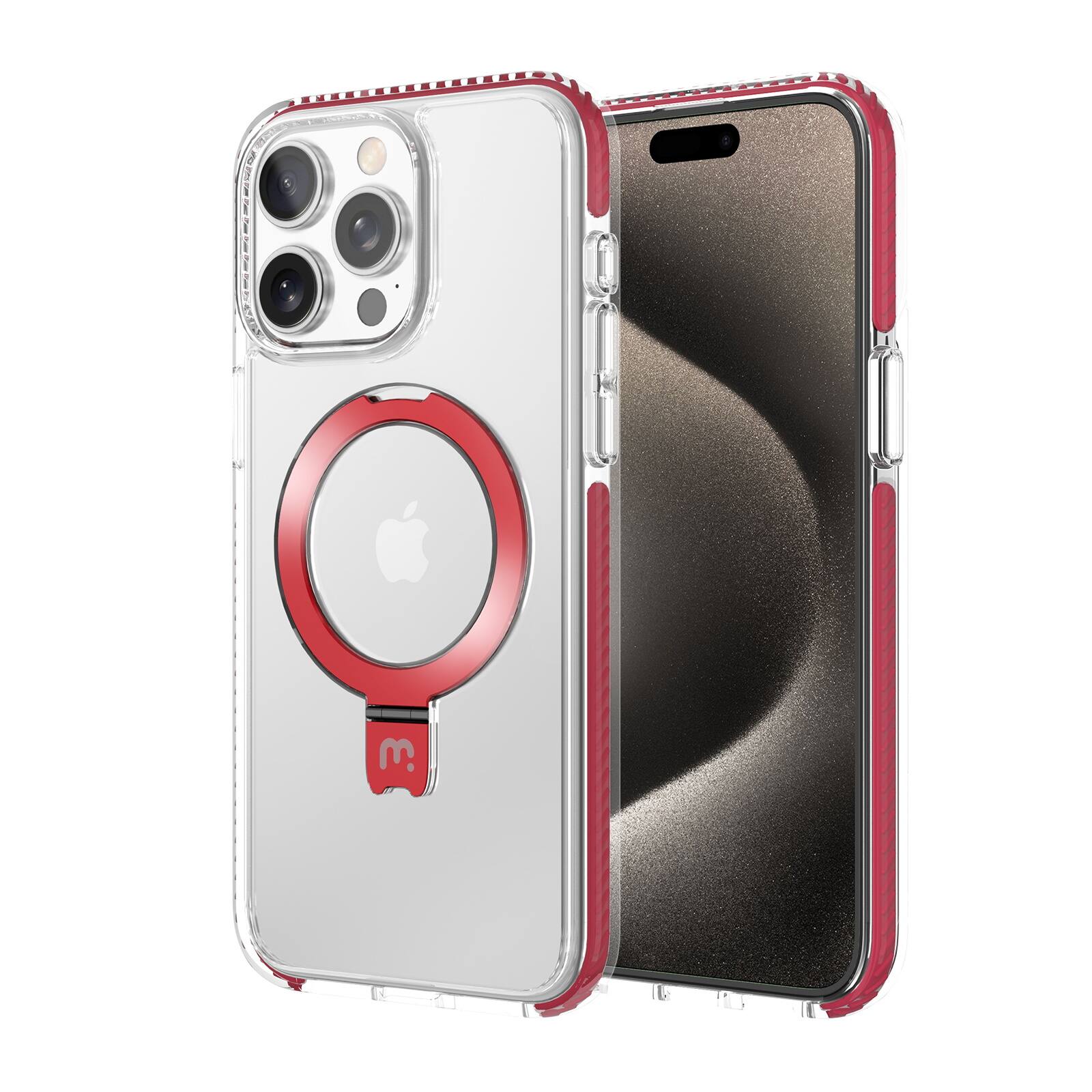 Mybat Pro - Lure Series Case with MagSafe Kickstand Ring for Apple iPhone 15 Pro (6.1) - Red