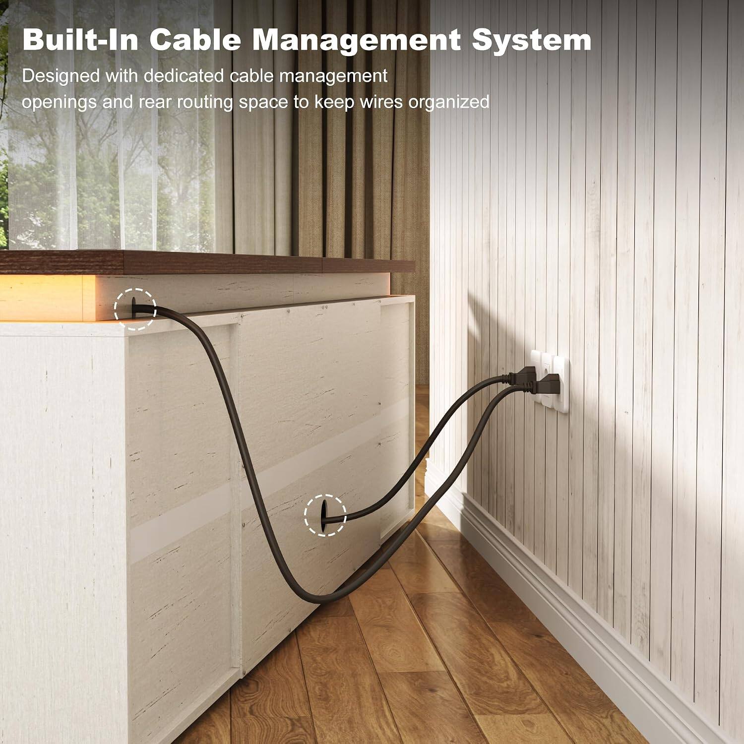 Built-In Cable Management System  
Designed with dedicated cable management openings and rear routing space to keep wires organized