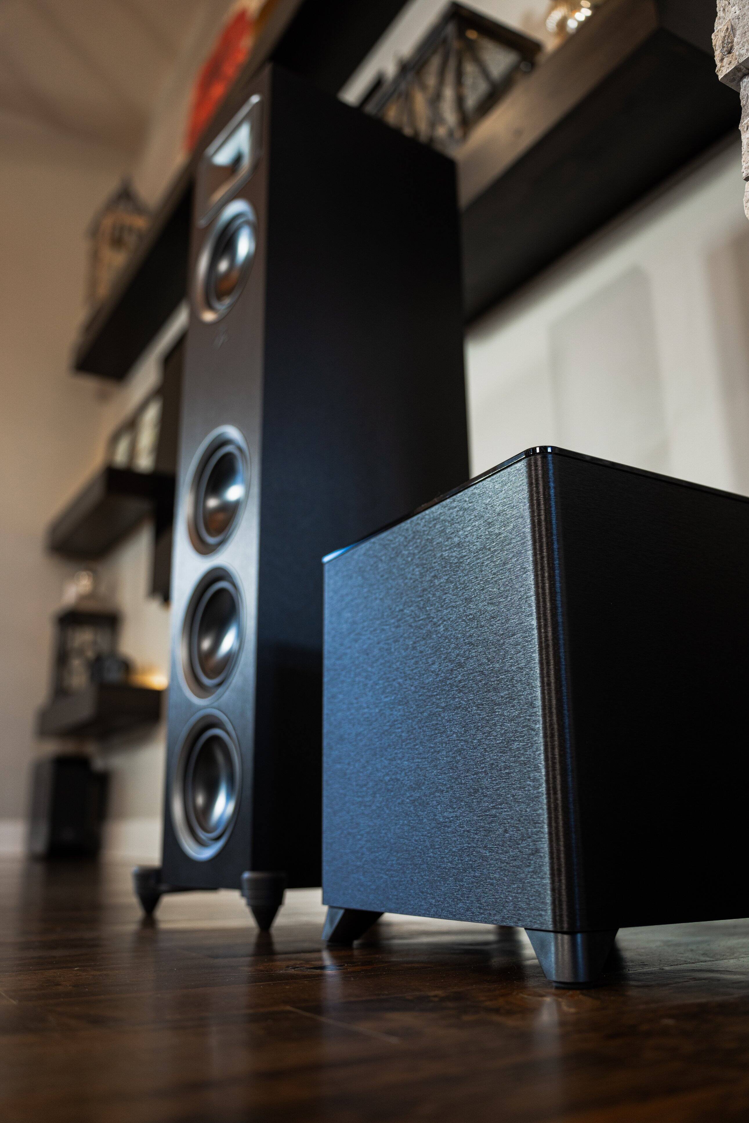 Alt View 13. MartinLogan - Dynamo Foundation 10, 10” Sealed, Powered Subwoofer, with Magnitude MT-400 Amplifier, DSP-Optimized, and Wireless Ready - Brushed Black.