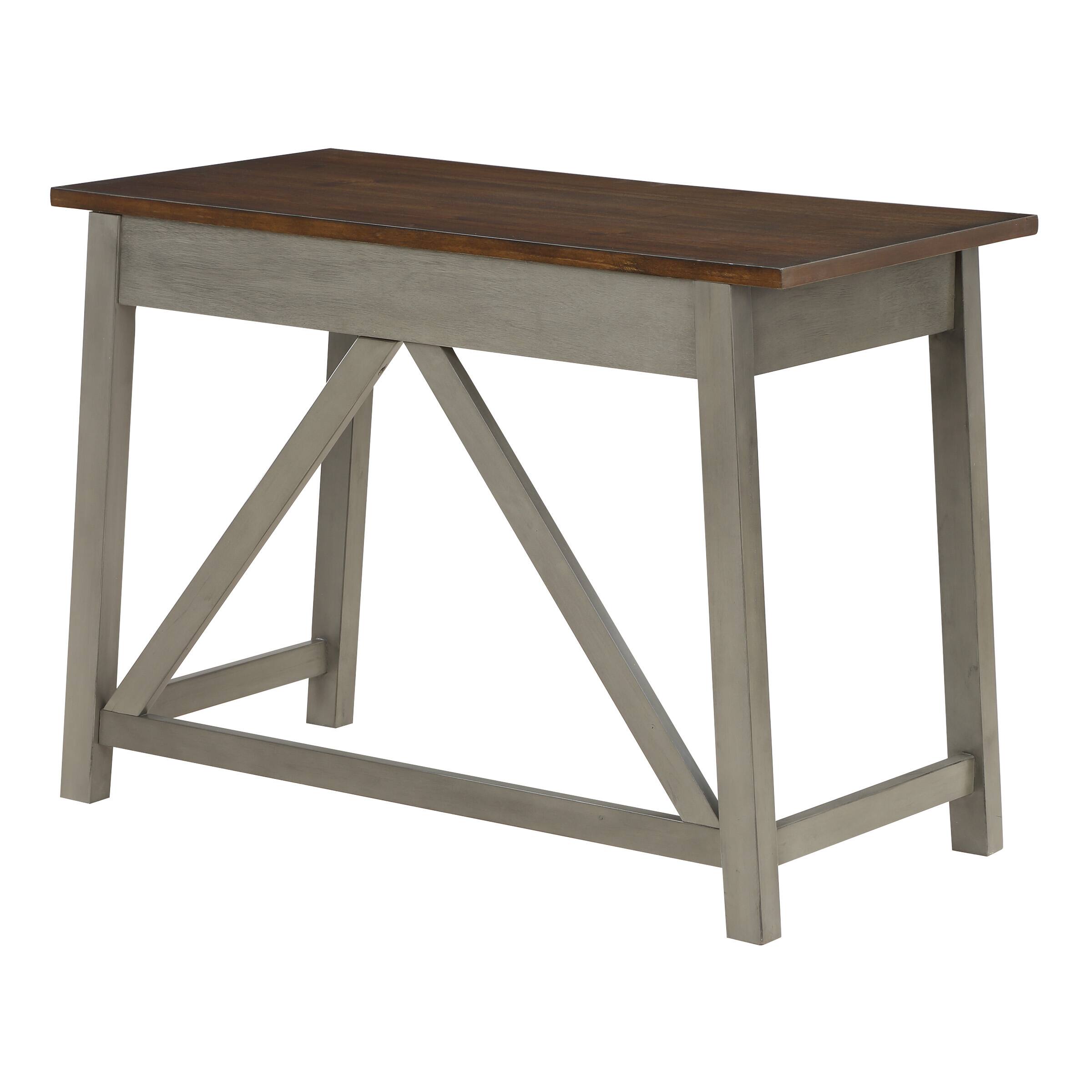 Alt View 11. OSP Home Furnishings - Milford Rustic Writing Desk - Slate Grey.