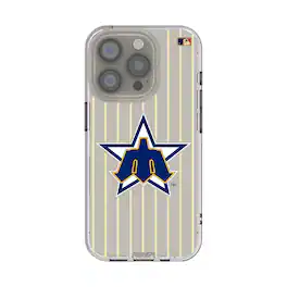 Keyscaper - MLB - Seattle Mariners Cooperstown Pinstripe iPhone Clear Case - 14 - Multicolor