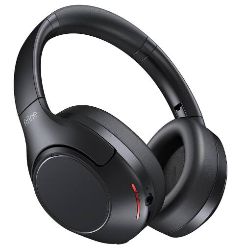Front. FIFINE - FIFINE X3 Black Wireless Bluetooth Headphones – Over-Ear, Noise-Canceling, Soft Earmuffs, 65H Playtime, iPhone/Android.