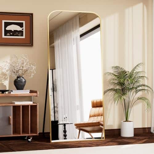 Hirose Alice - Full Length Mirror Stand Top Square edged Floor Aluminum Alloy Frame For Bedroom Living Room