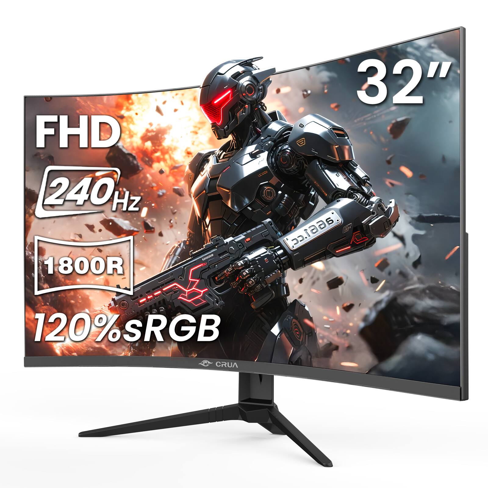 FHD 240Hz 1800R  
SHAKE  
32"  
120% sRGB  
CRUA