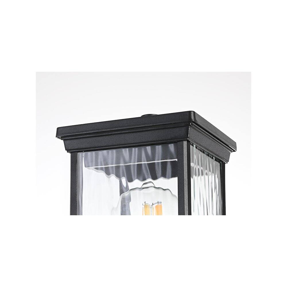 Back. Elegant Lighting - Mascher 7 inch Outdoor Pendant in Black - Black.