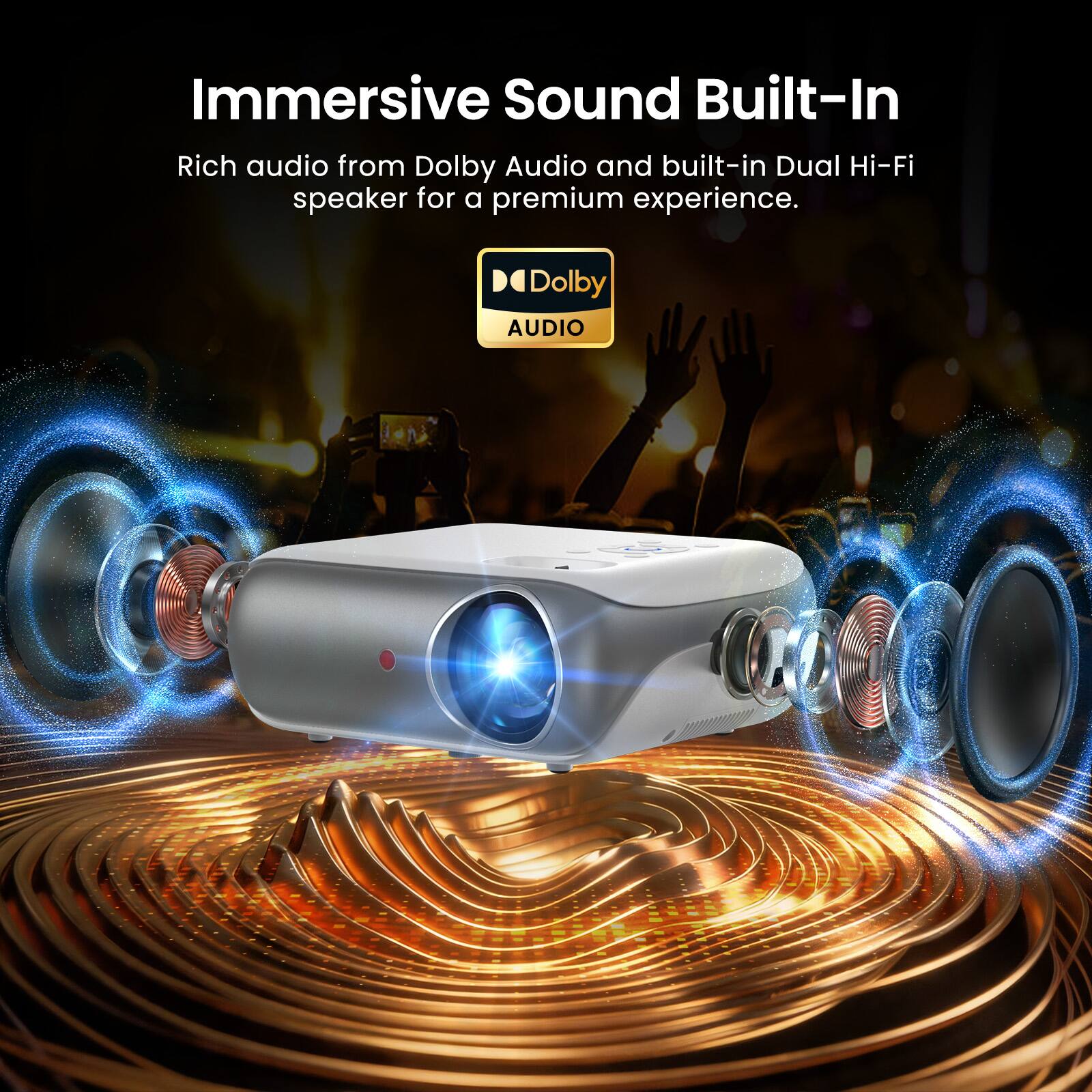 Immersive Sound Built-In

Rich audio from Dolby Audio and built-in Dual Hi-Fi speaker for a premium experience.

Dolby AUDIO