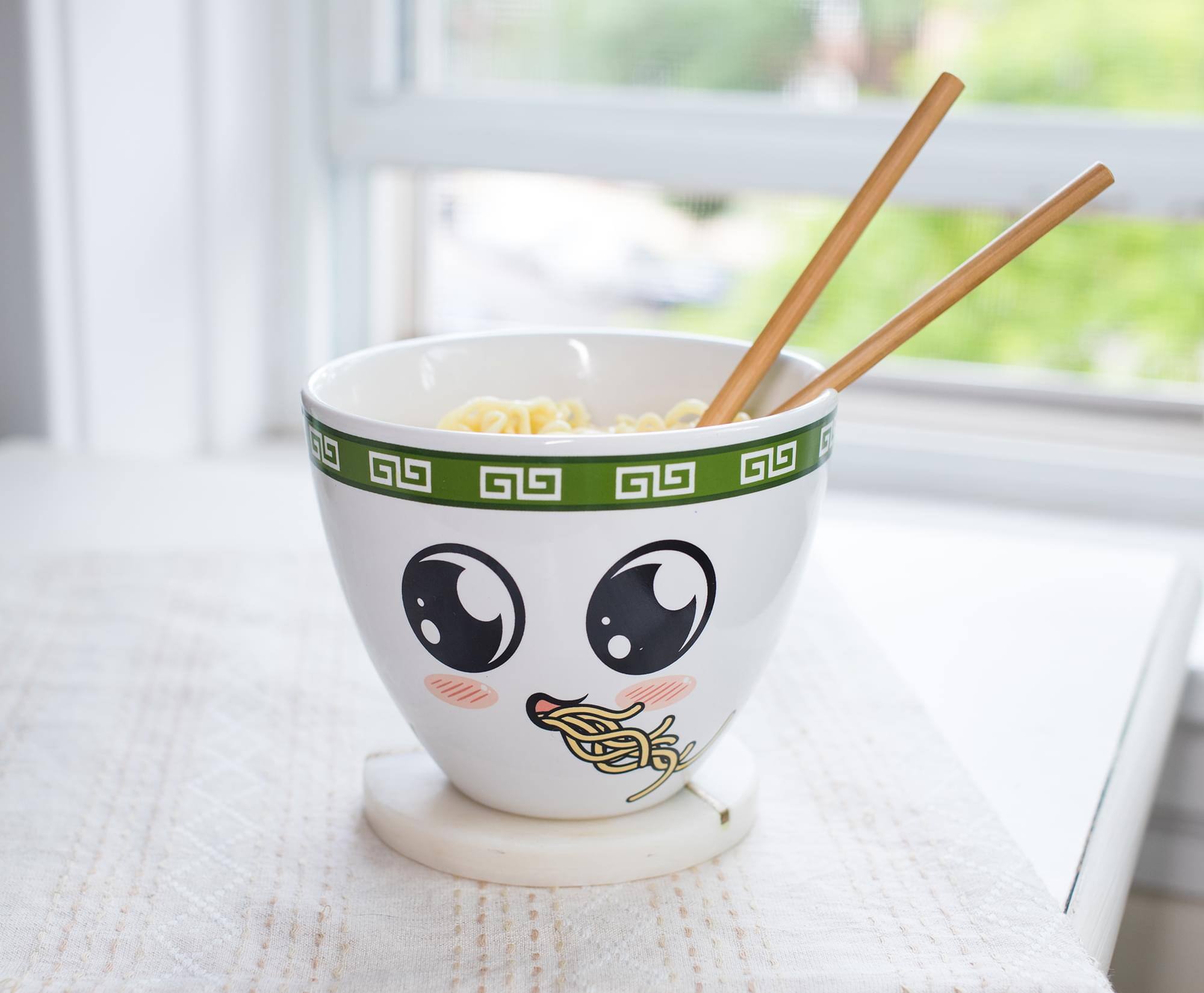 Alt View 4. Boom Trendz - Bowl Bop Soba Slurp Japanese Dinnerware Set | 16-Ounce Ramen Bowl, Chopsticks - Green.