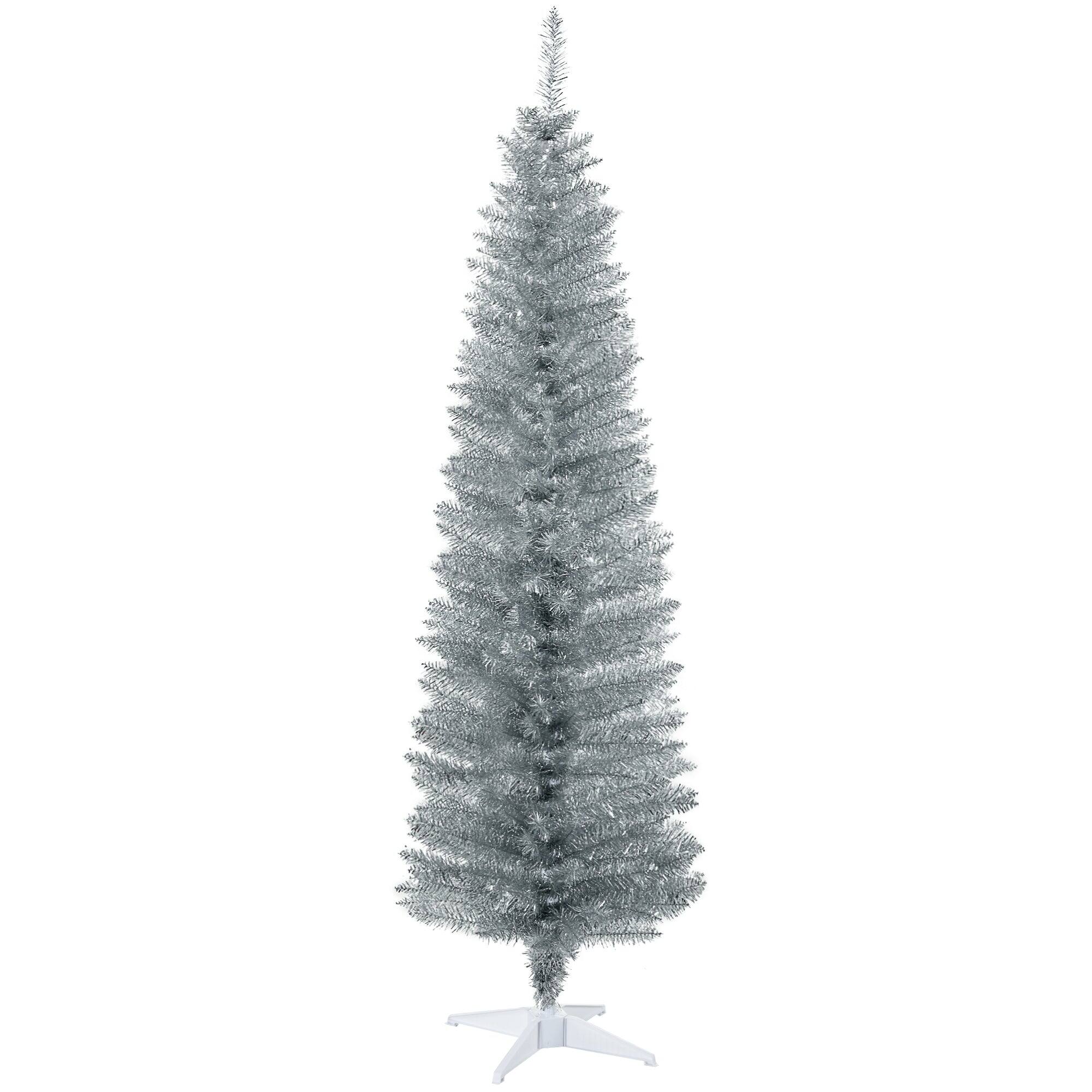 Alt View 6. BreeBe - 6 ft Artificial Pencil Christmas Tree - Silver.