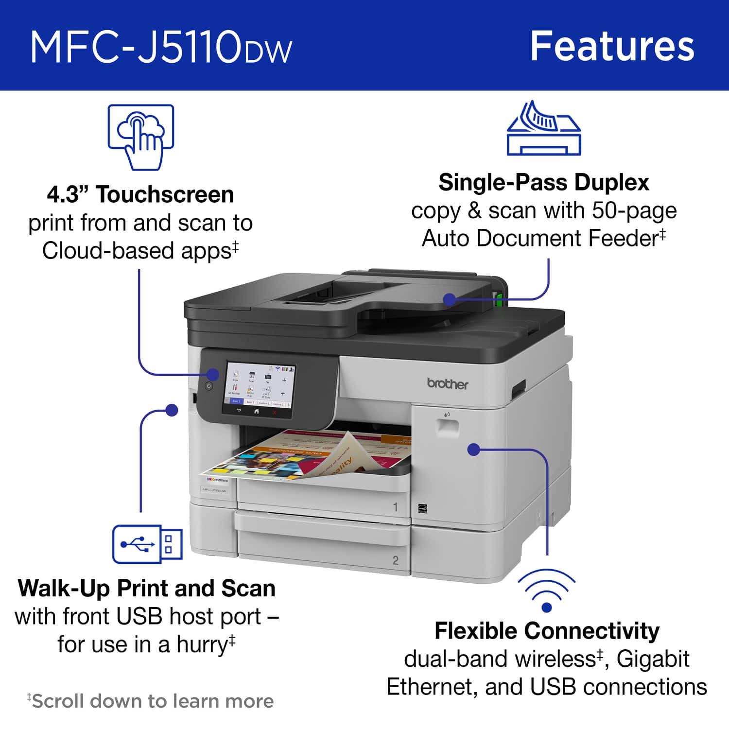 Brother - INKvestment 5110 Wireless Color Inkjet All-in-One