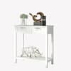 Front. Costway - Costway Accent Console Table Entryway Sofa Foyer Table Storage Shelf W/2 Drawers - White.