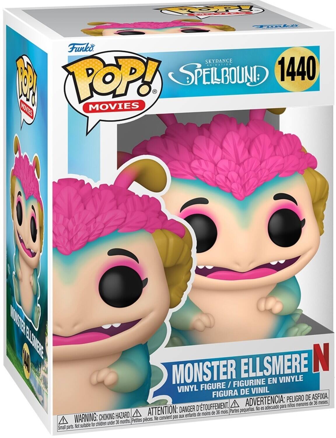 TOP Tacke o Funko SKYDANCE ANIMATION 1 POP! SPELBOUND 1440 MOVIES MONSTER ELLSMERE N MONSTER ELLSMERE FIGURINE EN VINYLE FIGURE / VINYL DE VINIL FIGURA DE ASFIXIA ADVERTENCIA: PELIGRO DE ETOUFFEMENT. ATTENTION: DANGER D'ETOUFFEMENT. Partes pequeras. No es adecuado para menores de 36 meses. CHOKING HAZARD. WARNING: CHOKING HAZARD. Petites pièces. Ne convient pas aux enfants. Small parts. Not suitable for children under 36 months.