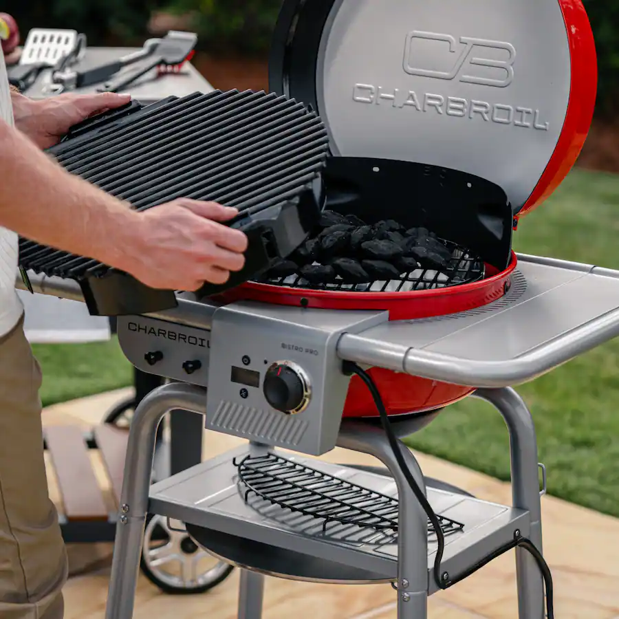 Charbroil Bistro Pro Electric Grill Griddle Charcoal Mode Red