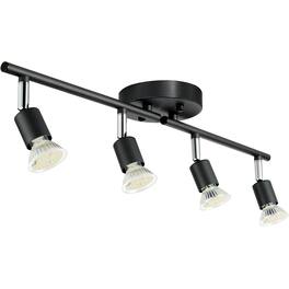 VEVOR - 4-Light LED Track Lighting Kit, Ceiling Spot Light with Rotatable Light Arms and Heads, 24.8" Track Lighting Fixture - Black