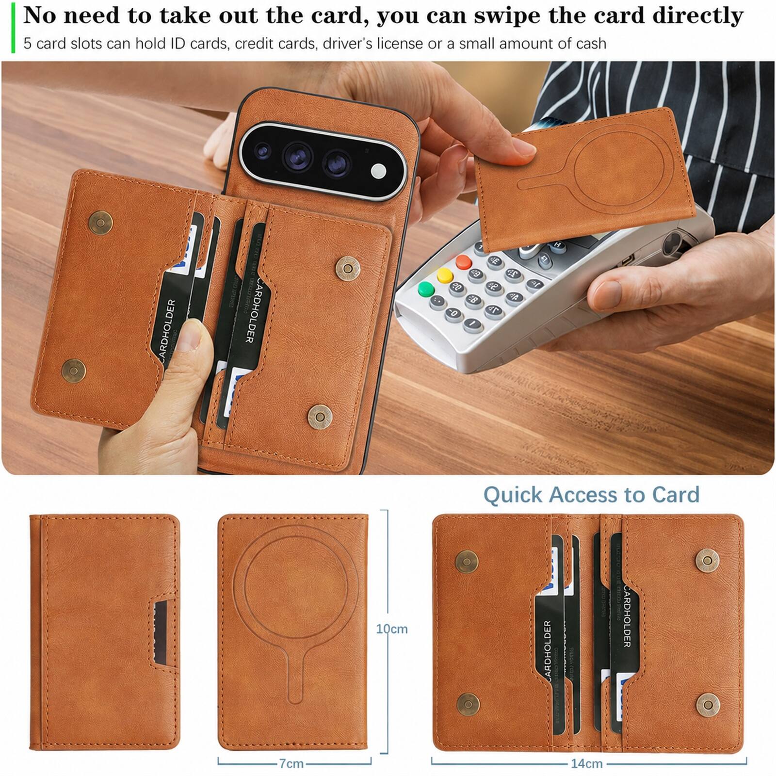No need to take out the card, you can swipe the card directly  
5 card slots can hold ID cards, credit cards, driver's license or a small amount of cash

CARDHOLDER  
CARDHOLDER  
E B 22 09 S 1a  08 4th 0- 7 1  
B  
10cm  
Quick Access to Card CAROHOLDER CARDHOLDER  
7cm  
14cm