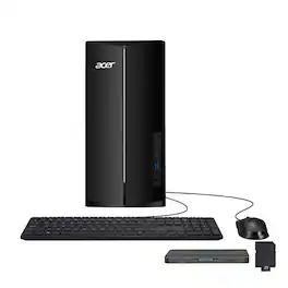 Acer - Aspire Desktop,Intel i5-14400,Intel UHD Graphics,32GB RAM,2TB SSD+160GB Dock Set,Keyboard&Mouse,Win 11 - Black