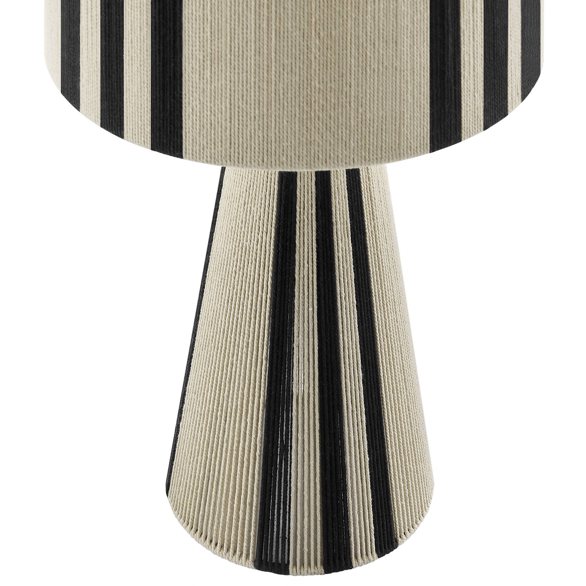 Alt View 4. Modway - Gia Handwoven Cotton Thread Striped or Plain Table Lamp by Modway - Black.