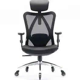 SIHOO - M18 Ergonomic Office Chair, Computer Desk Chair with Adjustable Headrest, High Back Swivel Chair for Home Office - Duck Black