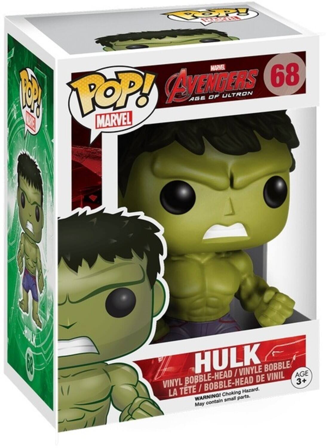 **Pop! Marvel Avengers Age of Ultron 68**

**Hulk**

**Vinyl Bobble-Head / Bobble-Head de Vinil**

**Age 3+**

**Warning! Choking Hazard. May contain small parts.**