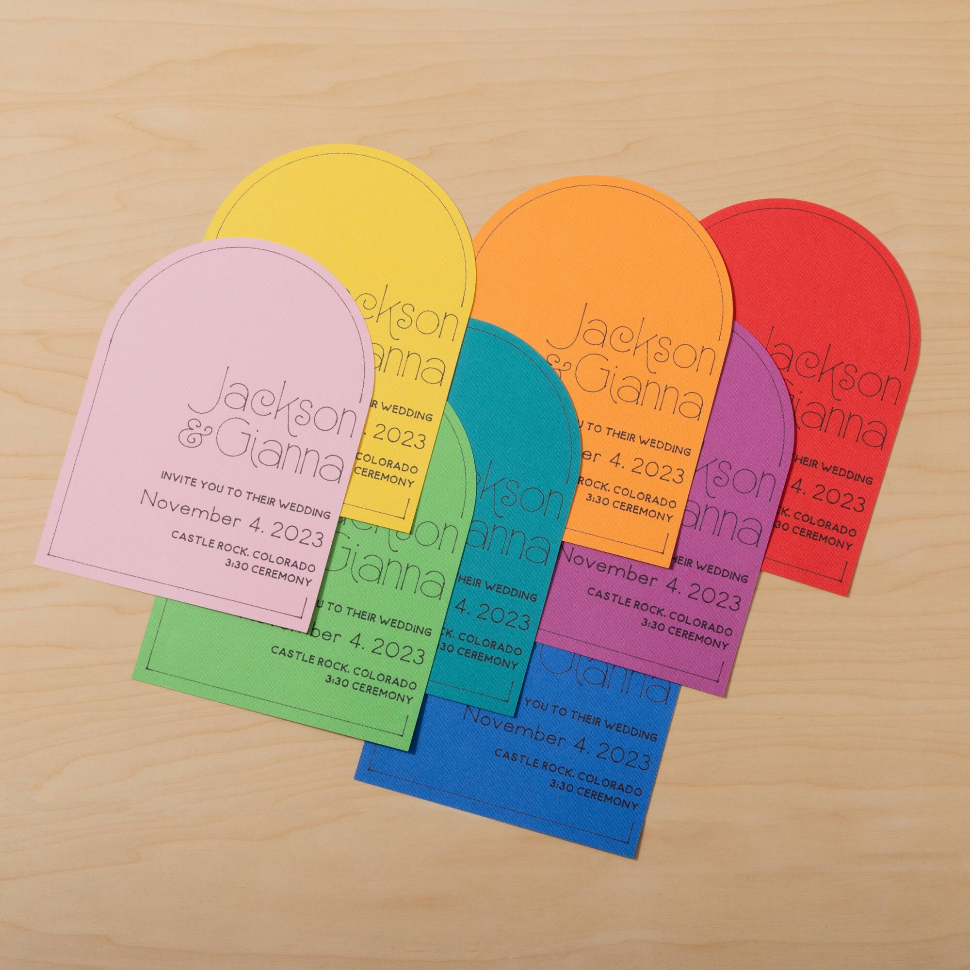 Jackson & Gianna 2023 WEDDING INVITE TO THEIR WEDDING IN COLORADO. 4.11.2023. CASTLE ROCK. 3:30 CEREMONY.