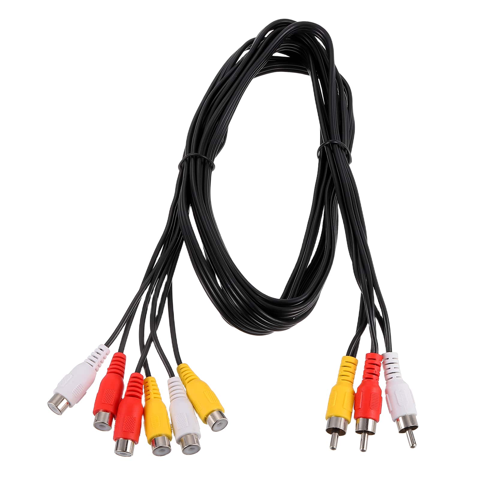 Unique Bargains - AV Audio Video Splitter Cable, 3 RCA Male to 6 RCA Female, Composite Video Splitter Adapter Output Cables - Black