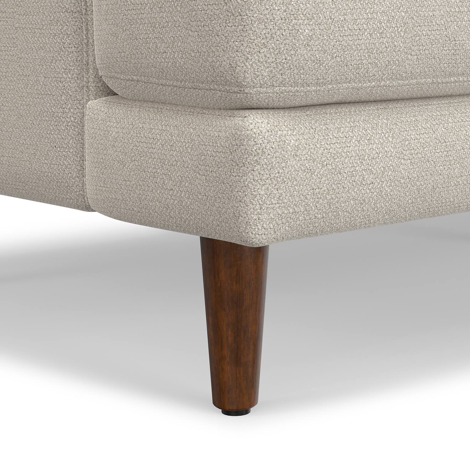 Alt View 2. Simpli Home - Livingston 76 inch Wide Mid-Century Modern Loveseat Sofa in Cream White Woven-Blend Fabric - Cream White.