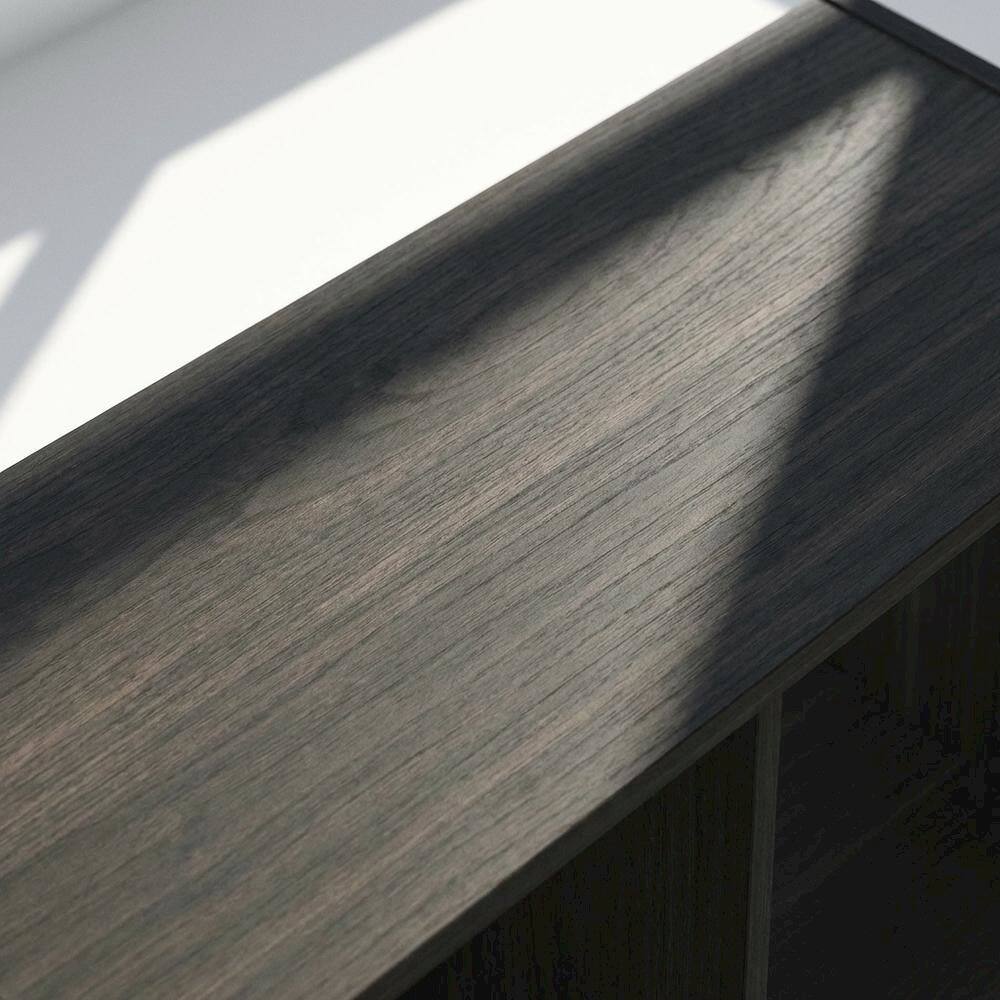 Alt View 1. FurniFact - Wooden bookcase in brown with spacious shelving for home organization - Espresso.