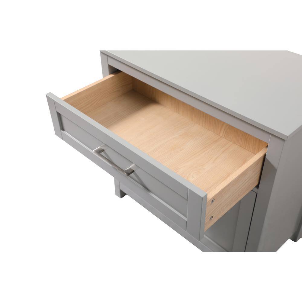 Alt View 2. Elegant Kitchen and Bath - 30 Inch Wide Bathroom Storage Freestanding Cabinet In Grey - Grey.