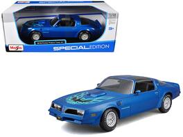 1978 Pontiac Firebird Trans Am Blue Metallic with Hood Graphics "Special Edition" Series 1/18 Model Car by Maisto