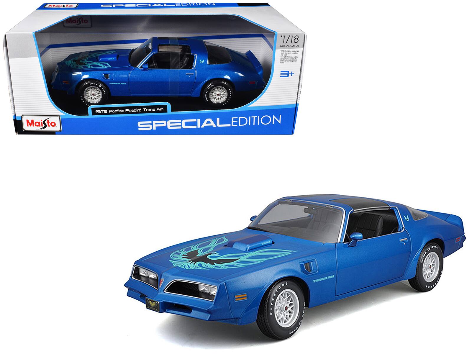 Maisto SPECIAL EDITION  
1/18 DECALI  
Maisto 3+  
1978 Pontiac Firebird Trans Am  
SPECIALEDITION