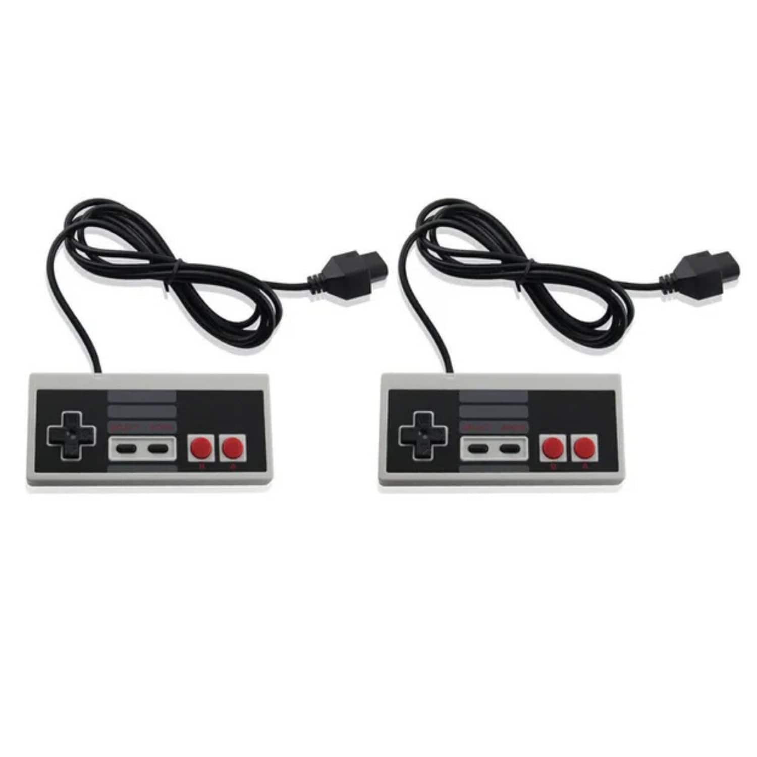 Stock Preferred - 2 Pack Classic NES-004 Wired Controllers for Original Nintendo NES Console - Black