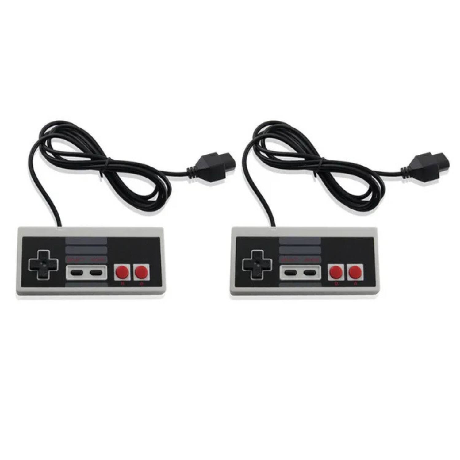 Stock Preferred - 2 Pack Classic NES-004 Wired Controllers for Original Nintendo NES Console - Black