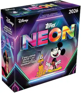 2026 Topps Disney Neon Mega Box (10 Packs, 50 Cards Total)