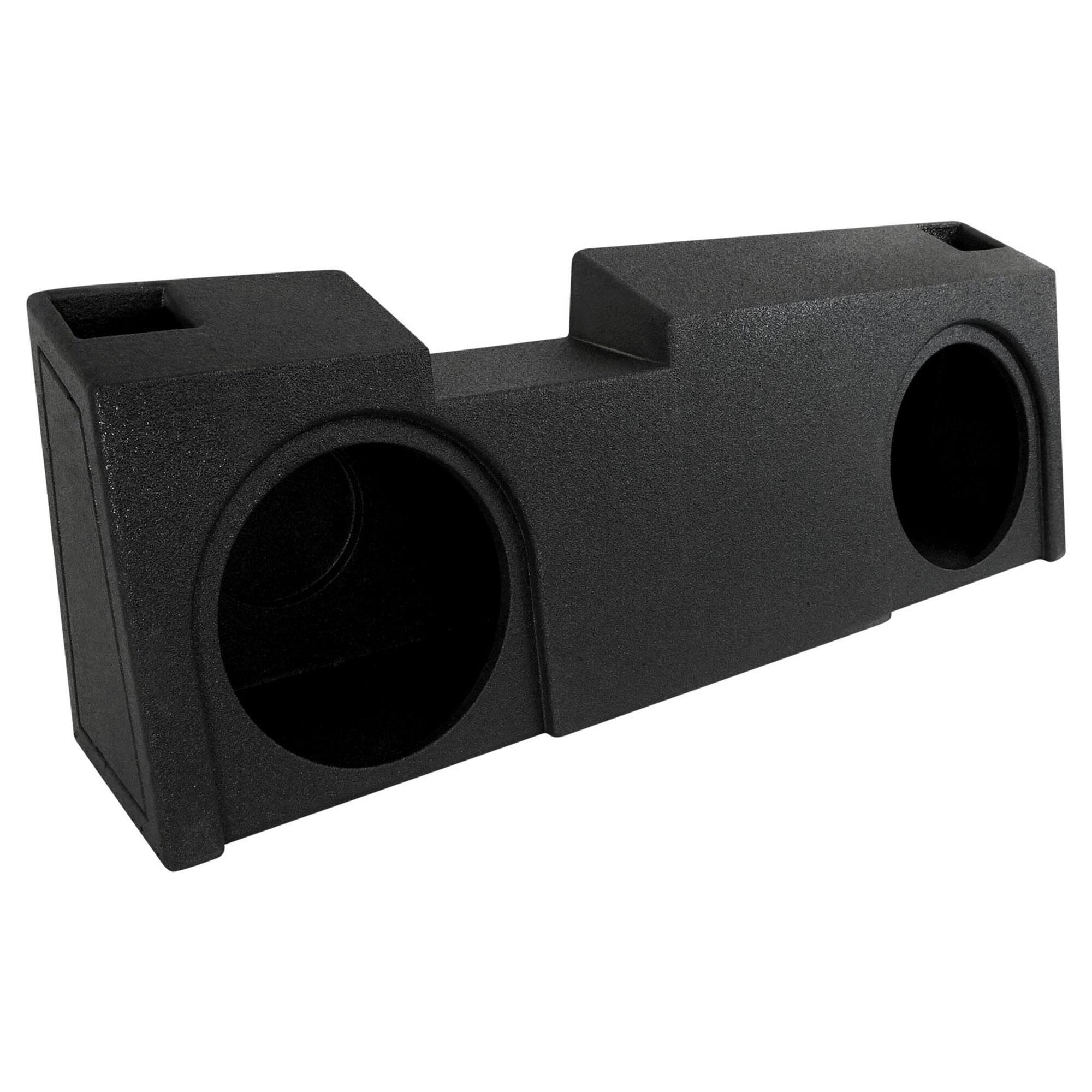 Front. QPower - QPower Dual 10" Sub Box - Chevy Silverado & GMC Sierra Crew & Double Cab 19-25 - Black - Charcoal.