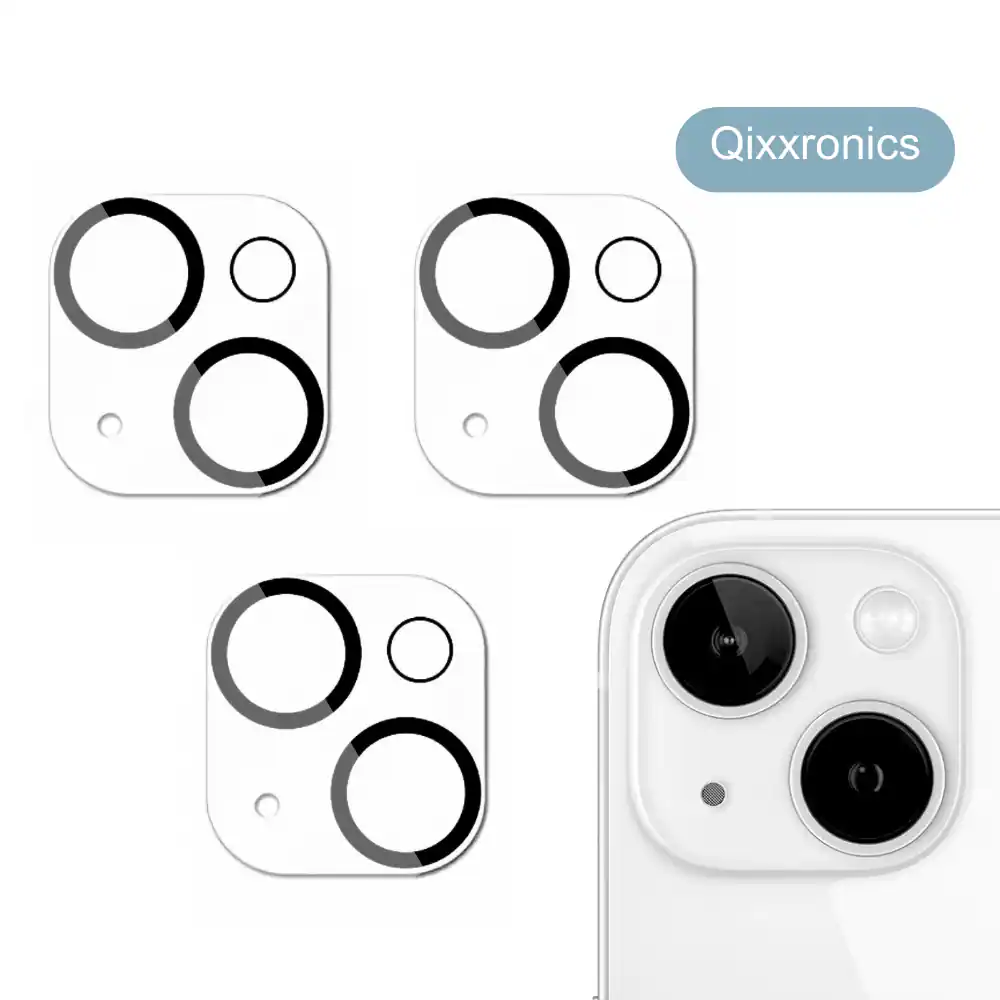 Qixxronics - 3x Camera Lens Protector for iPhone 13 Tempered Glass Lens Cover Flim - Clear