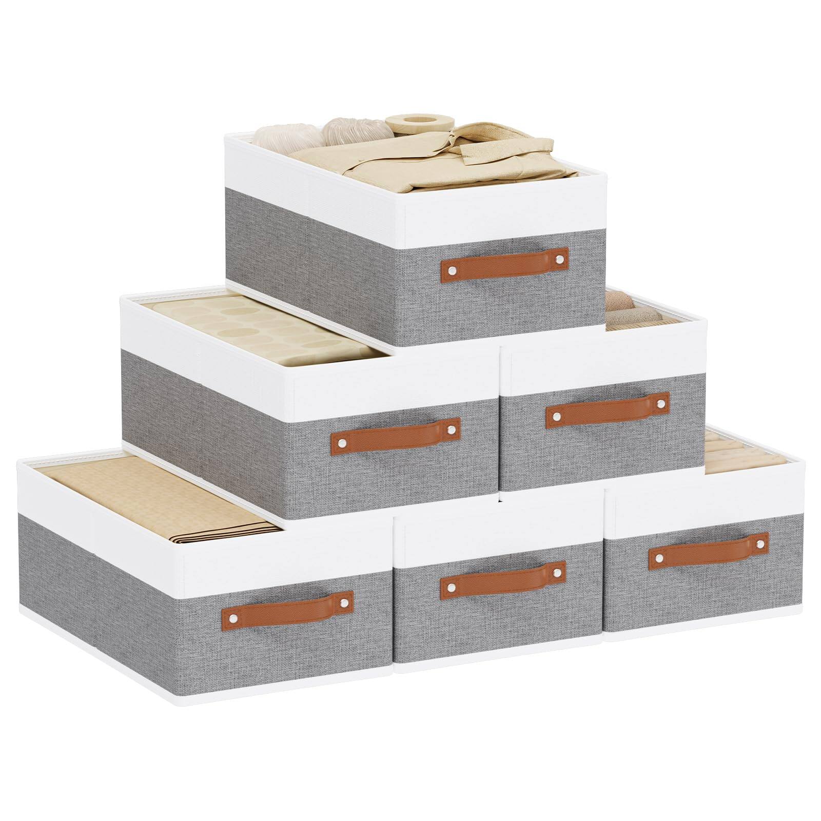 White/Grey Large -6 Pack