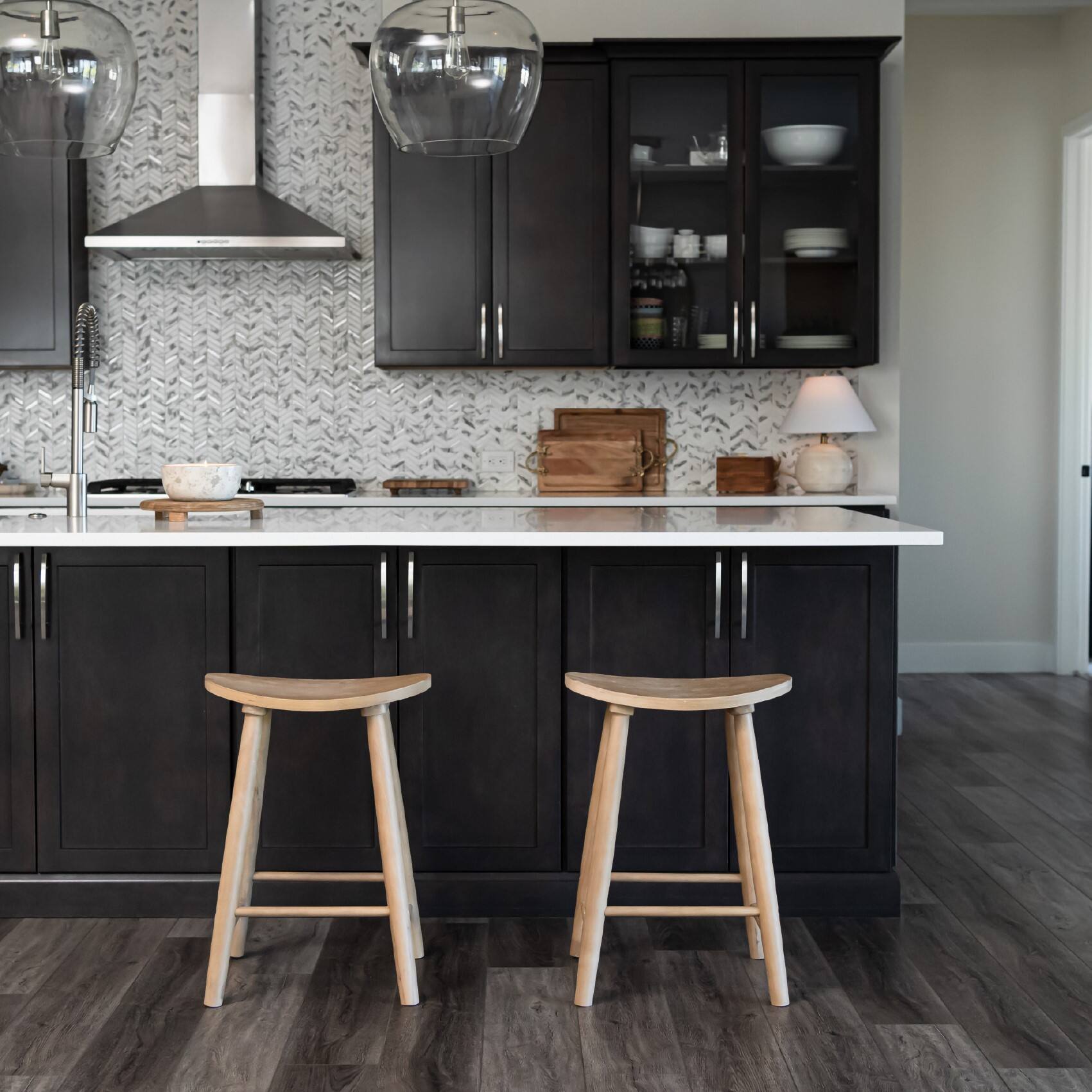 Alt View 6. Maven Lane - 25" Luna Counter Stool In Oak Wood Finish - Light Oak.
