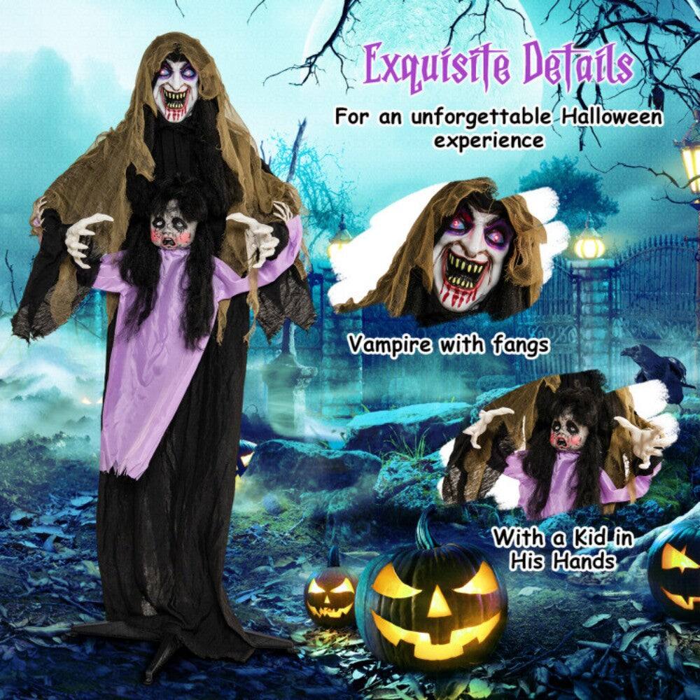 Exquisite Details  
For an unforgettable Halloween experience  

Vampire with fangs  
With a Kid in His Hands