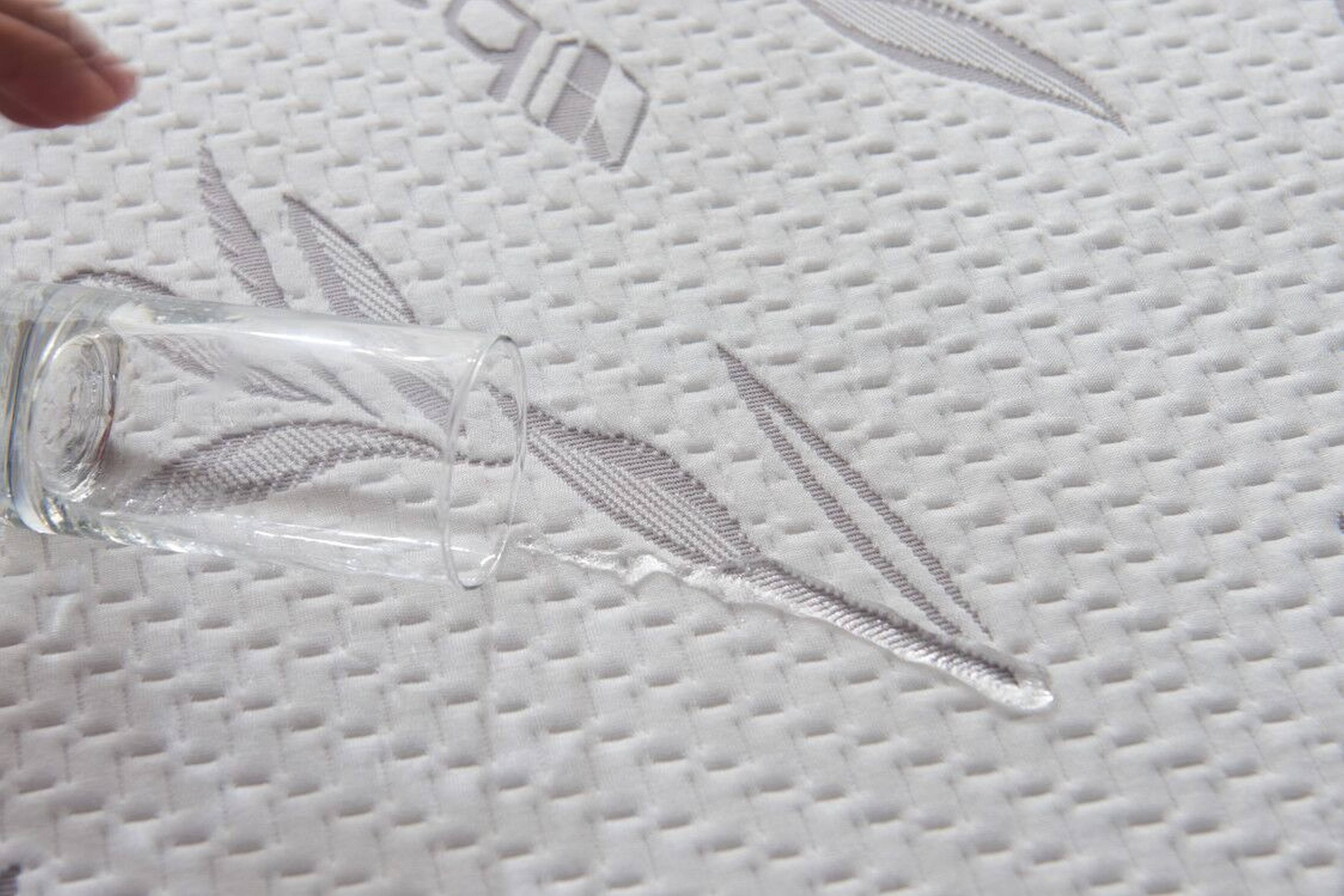 Angle. Bibb Home - Premium Bamboo 100% Waterproof Mattress Protector - Standard.