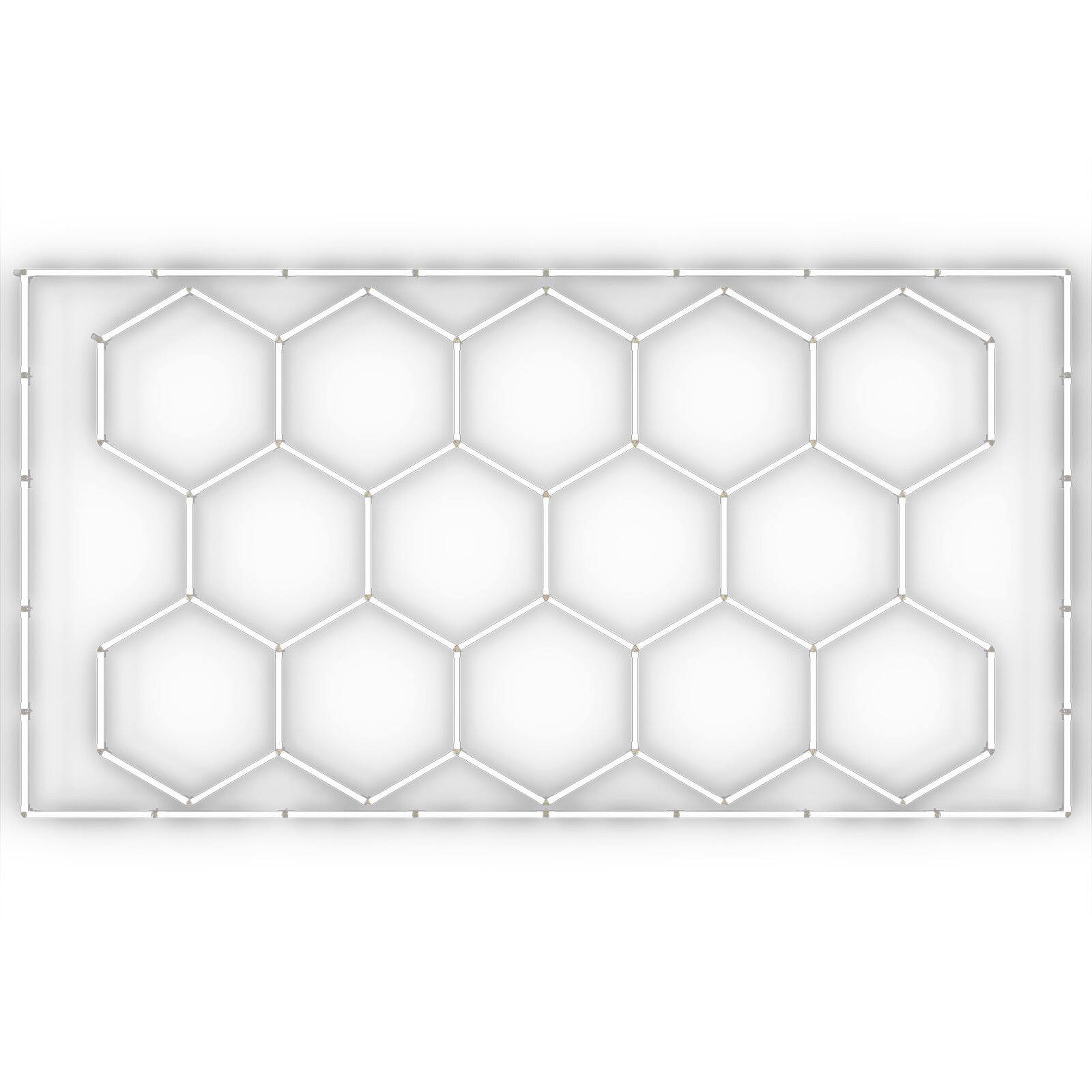 Alt View 5. VEVOR - Hexagon Garage Lights, 86400LM, 6500K 14 Grid Systems Honeycomb Hexagonal Garage LED Lights - White.