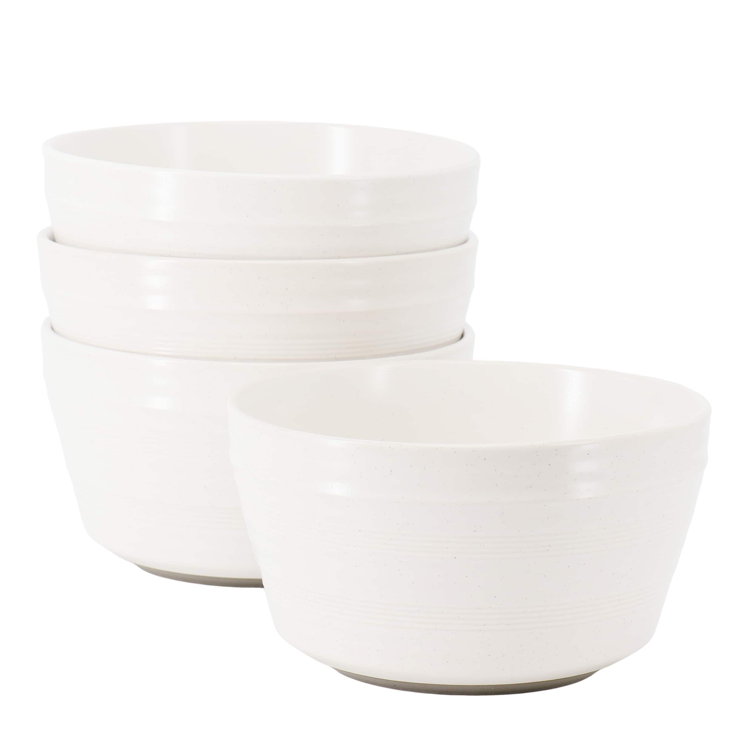 Gibson - Bee and Willow Milbrook 4 Piece 6 Inch Stoneware Bowl Set Speckle - White