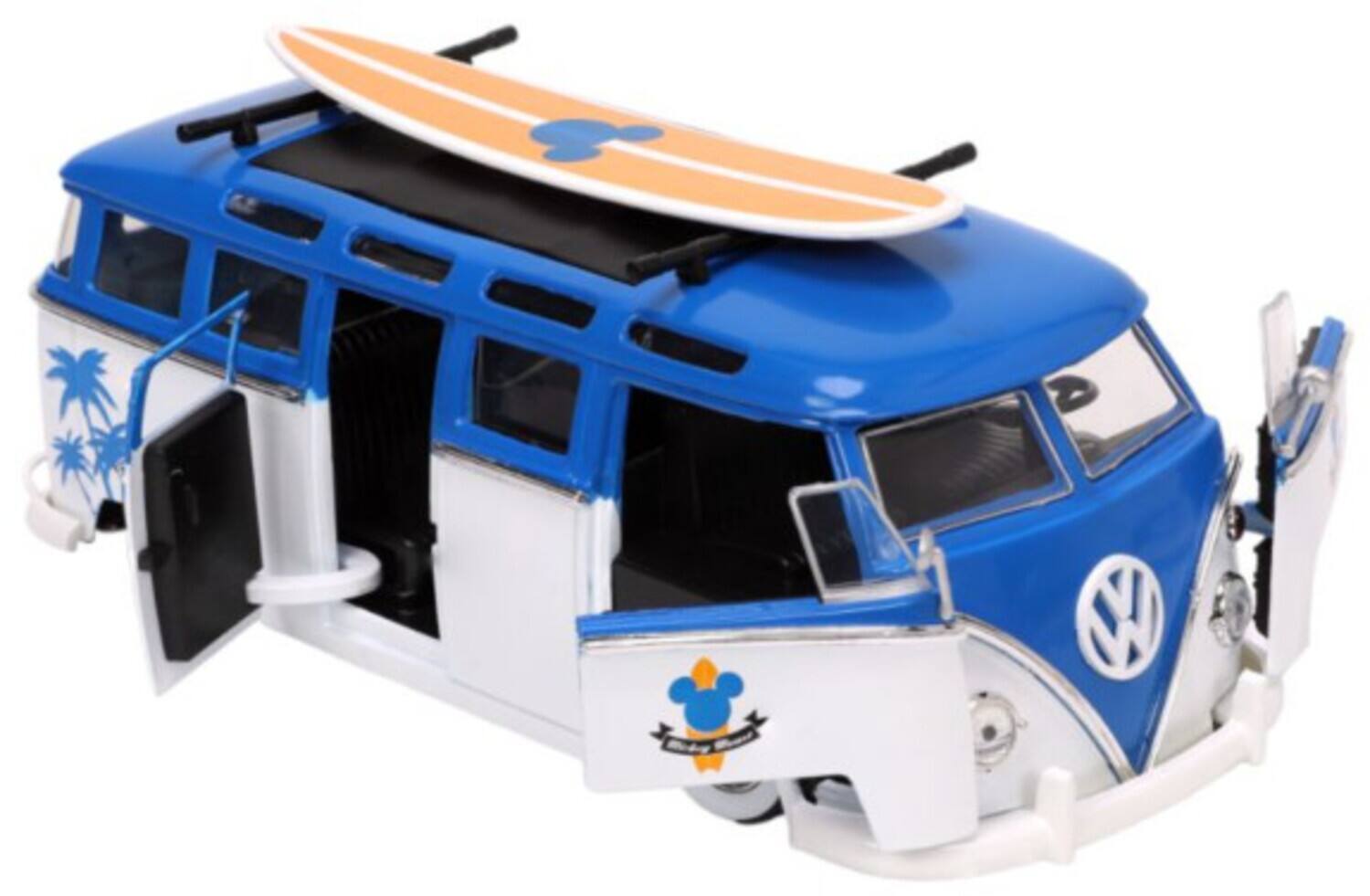 Alt View 2. Jada Toys - Jada Toys - 1:24 Disney - Hollywood Rides - VW Surf Bus with Mickey Mouse Figure   - Collectibles - Mulitcolor.