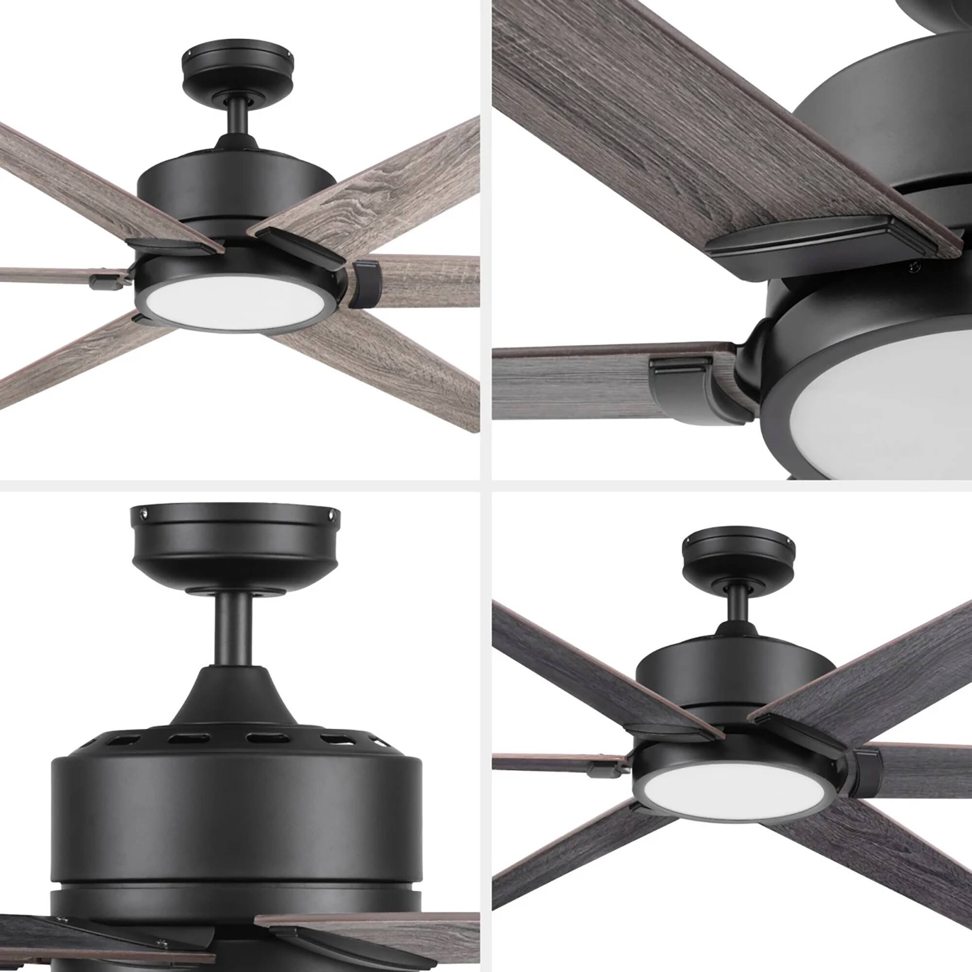 Alt View 8. Honeywell - Honeywell Talbert Ceiling Fan, Color Changing LED and Remote, 62", Matte Black - Matte Black.