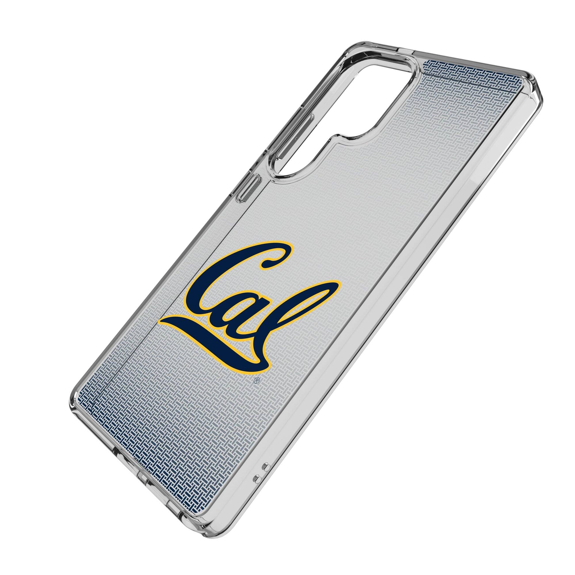 Alt View 1. Keyscaper - Cal Bears Linen Logo Galaxy Clear Case - S23 - Multicolor.