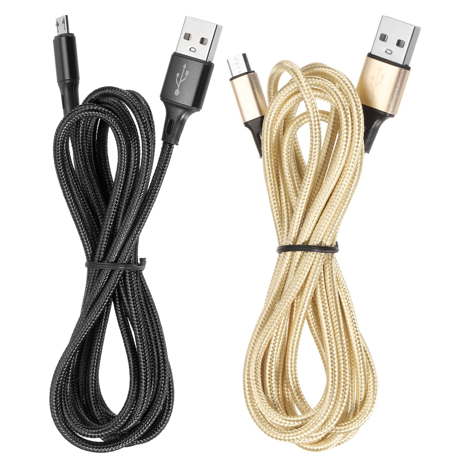 Unique Bargains - 2pcs Controller Charger Cable 6Ft USB A to Micro USB Fast Charging Cord - Gold