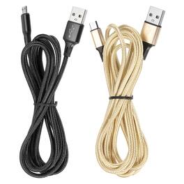 Unique Bargains - 2pcs Controller Charger Cable 6Ft USB A to Micro USB Fast Charging Cord - Gold